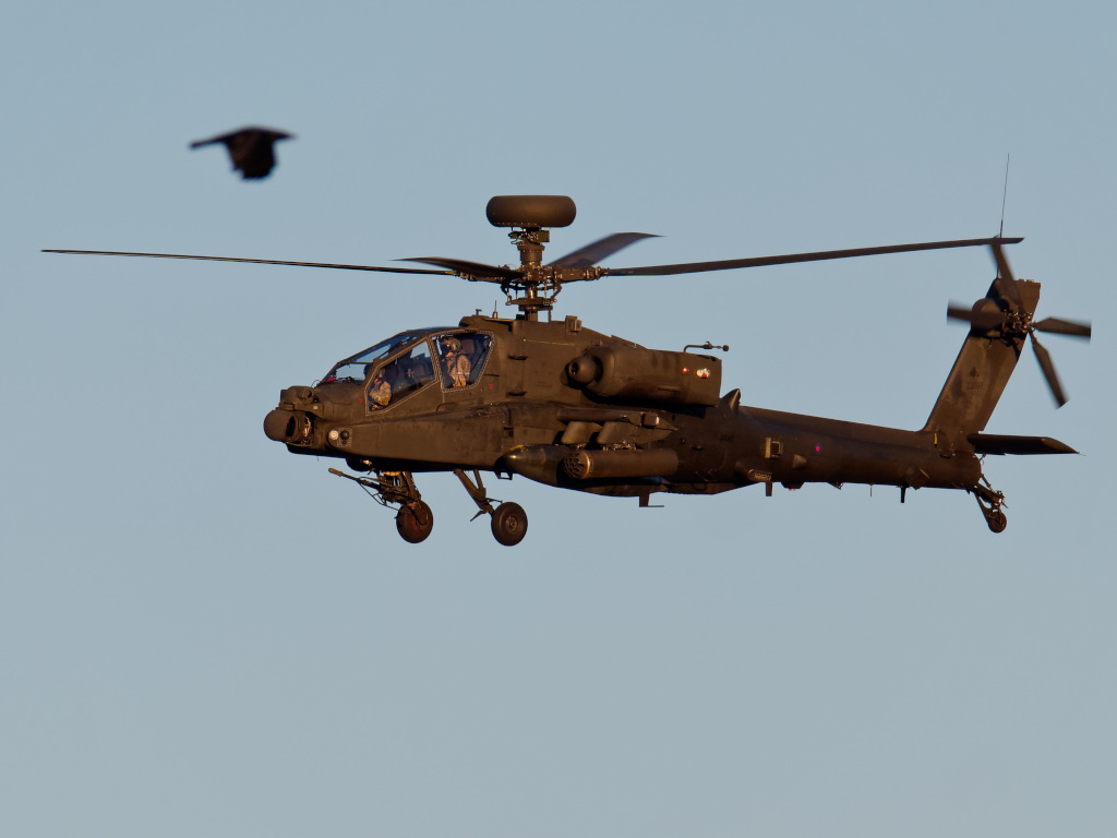 AH64 Apache Attack Helicopter low over Norfolk